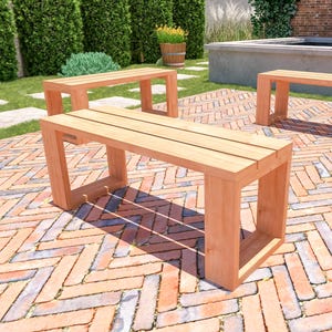 DIY Outdoor Bench Plans: Simple 2x6 Wood Bench (PDF Digital Download)