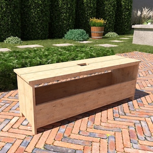 DIY Garden Bench with Storage Plans, Outdoor Patio Bench Plans, Portable Simple Build, PDF File Instant Download