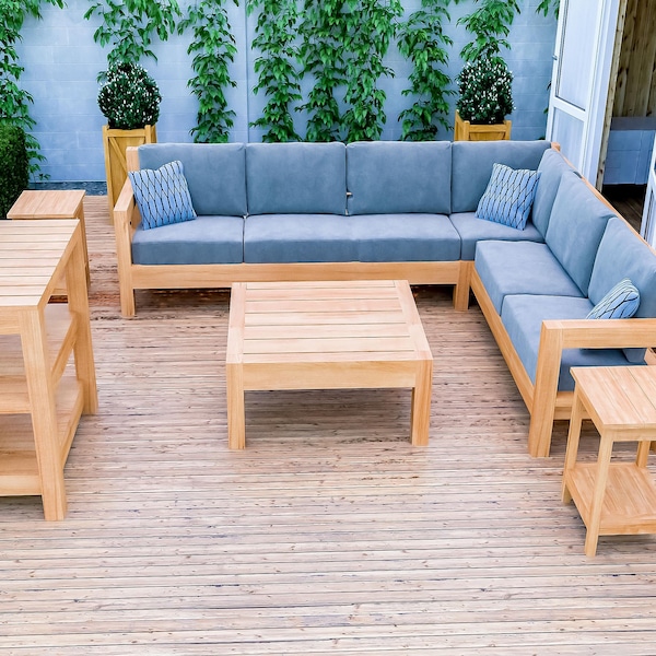DIY Patio Furniture Set Plans: Sectional Sofa, Bench, Tables (PDF File)