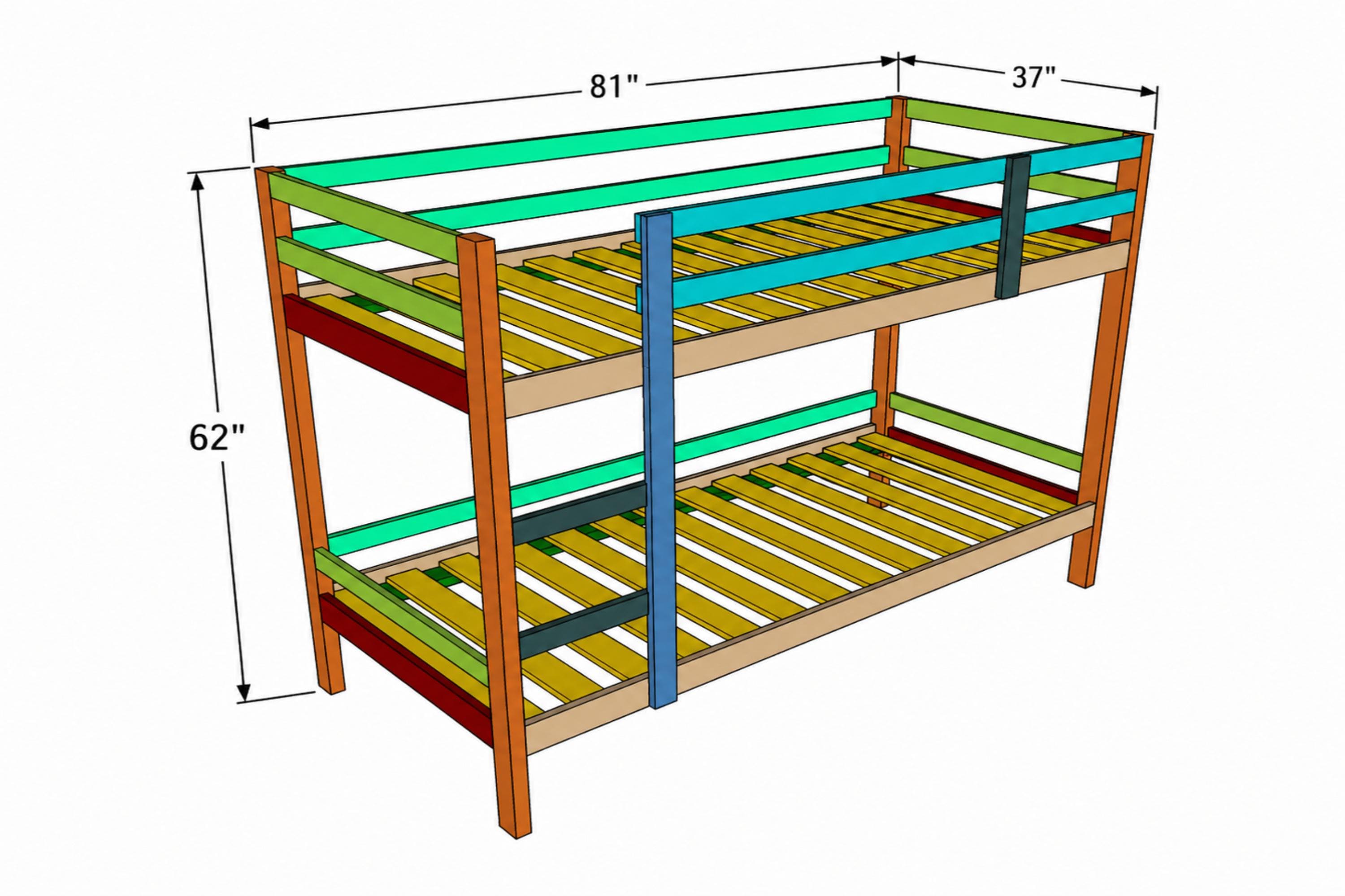 DIY Twin Bunk Loft Bed Plans: Woodworking PDF (instant Download) - Etsy