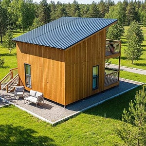 Modern tiny house plans with loft and spacious covered porches, perfect for small living enthusiasts. This 16x20 tiny home floor plan includes a functional 2-bedroom, 1-Bath, 1-Kitchen, open living space, and outdoor deck areas for relaxing. Ideal for anyone searching for small cabin designs, affordable housing solutions, or minimalist living ideas. Downloadable PDF building plans for easy construction.