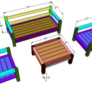 DIY Outdoor Furniture Plans Bundle: Patio Sofa, Garden Seating Set ...