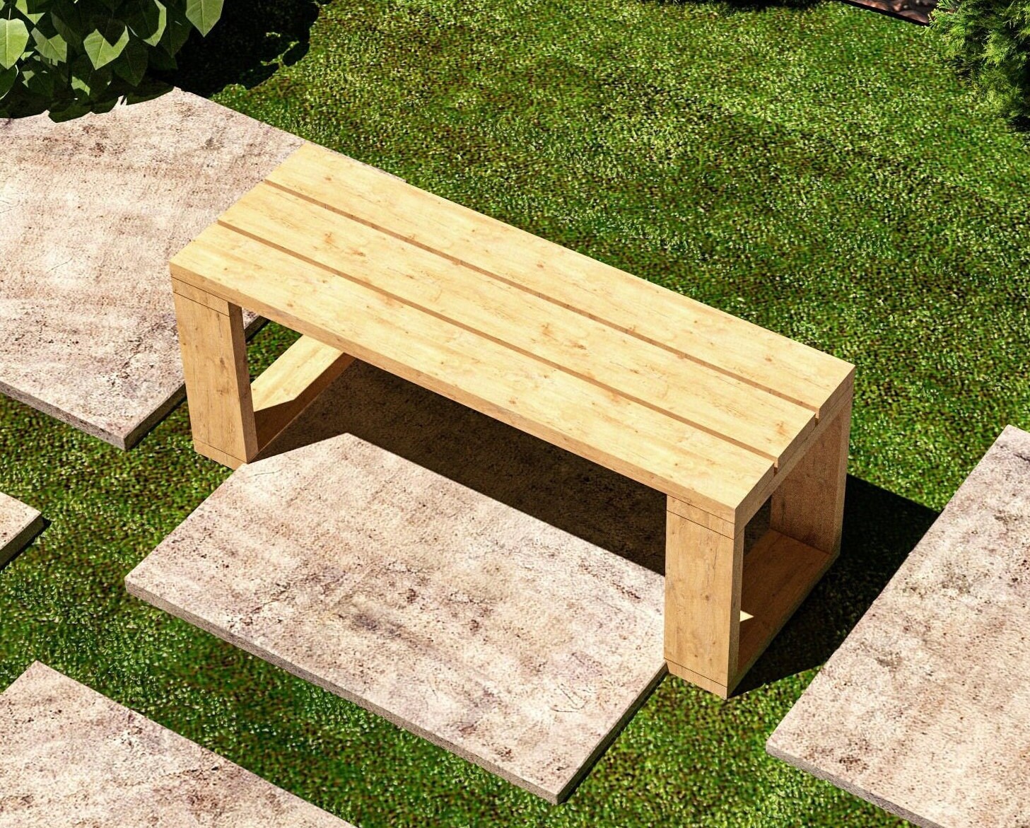 DIY Patio Simple Bench PLANS Outdoor Seating Bench Plans Etsy