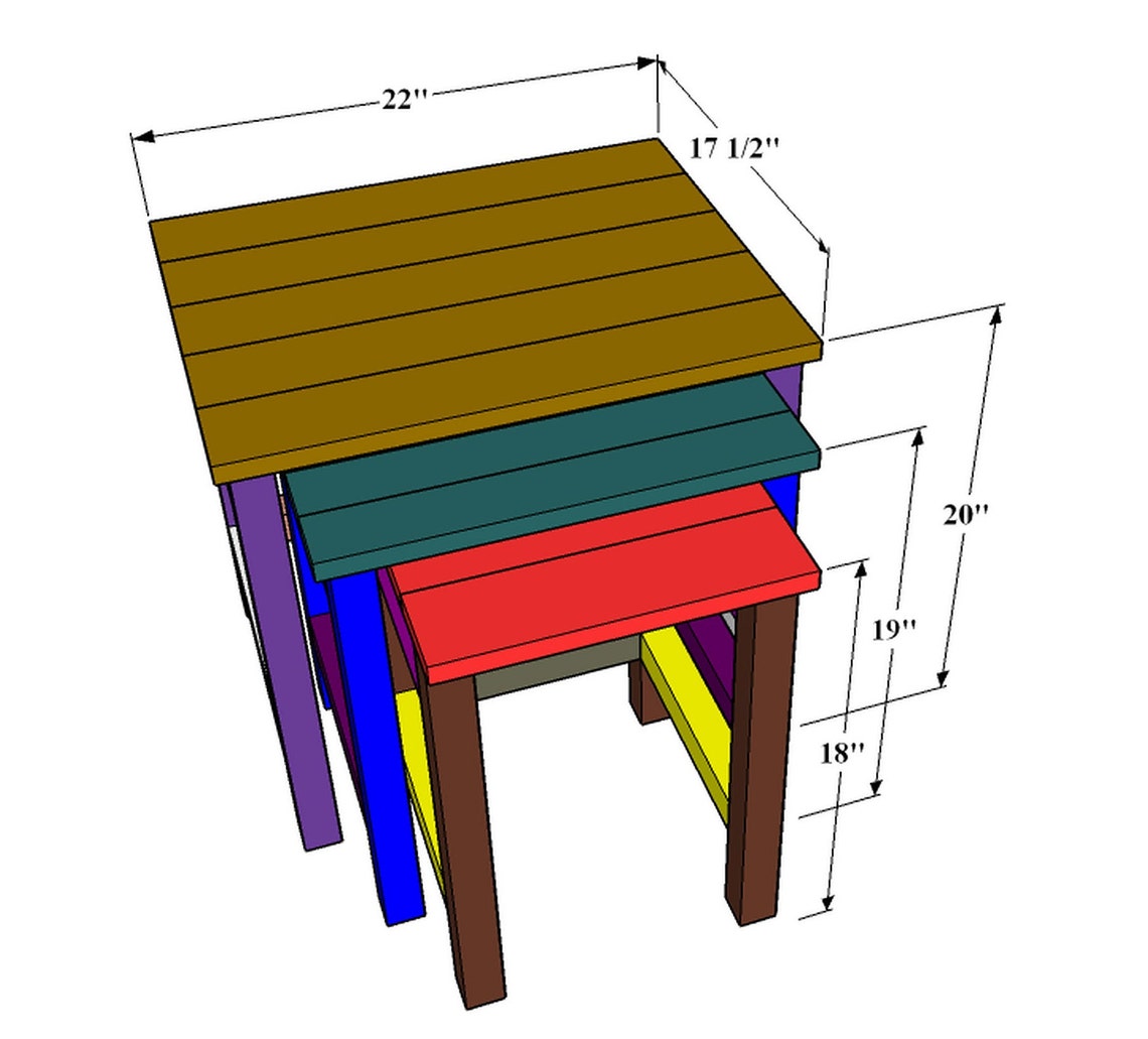 DIY Nesting Side Table Set Plans End Table Set Plans Couch Etsy