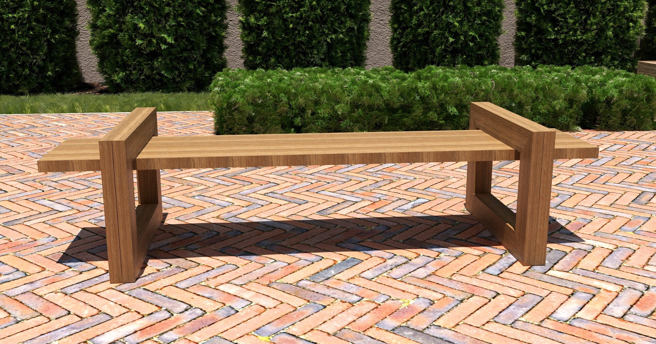 DIY Simple Bench Build Plans Modern Patio Bench Plans Easy Etsy Australia