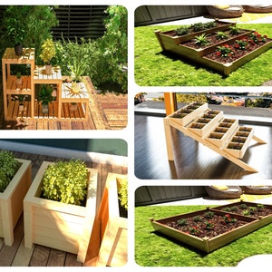 DIY Planter Box BUNDLE Plans, Garden Planter Plans, Plant Stand Plans, Easy to Build, PDF File Instant Download