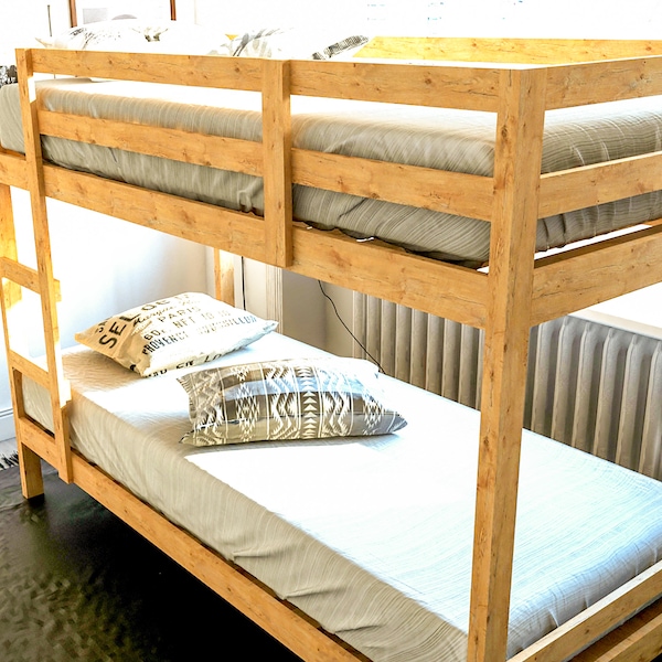 DIY Twin Bunk Loft Bed Build Plans, Kids Bed Plans, Children Furniture Plans, Easy to Build, PDF File Instant Download