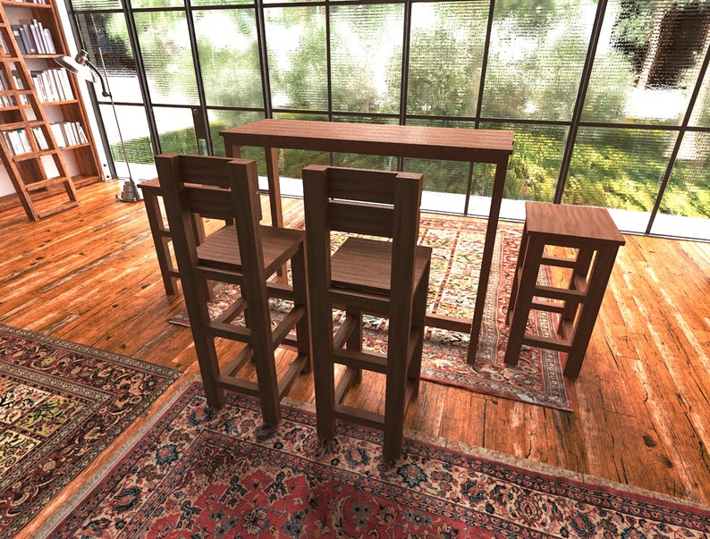 DIY Kitchen Bar Table & Chair Build Plans (PDF Download) - Etsy