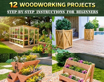 DIY Raised Planter Box Plans Bundle: 12 Woodworking Projects for Garden (PDF Digital Download)