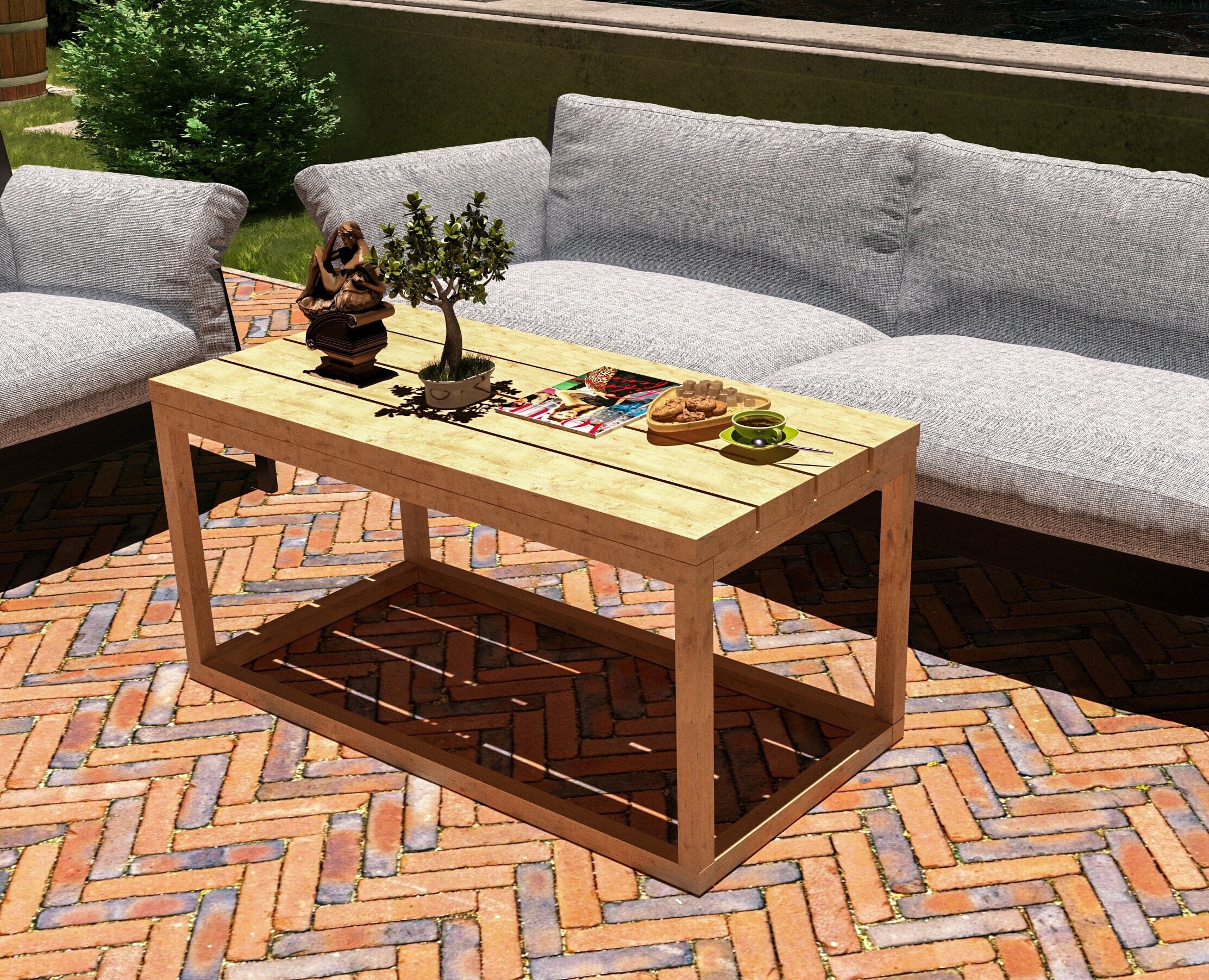 DIY Modern Coffee Table PLANS Outdoor Coffee Table Plans Etsy