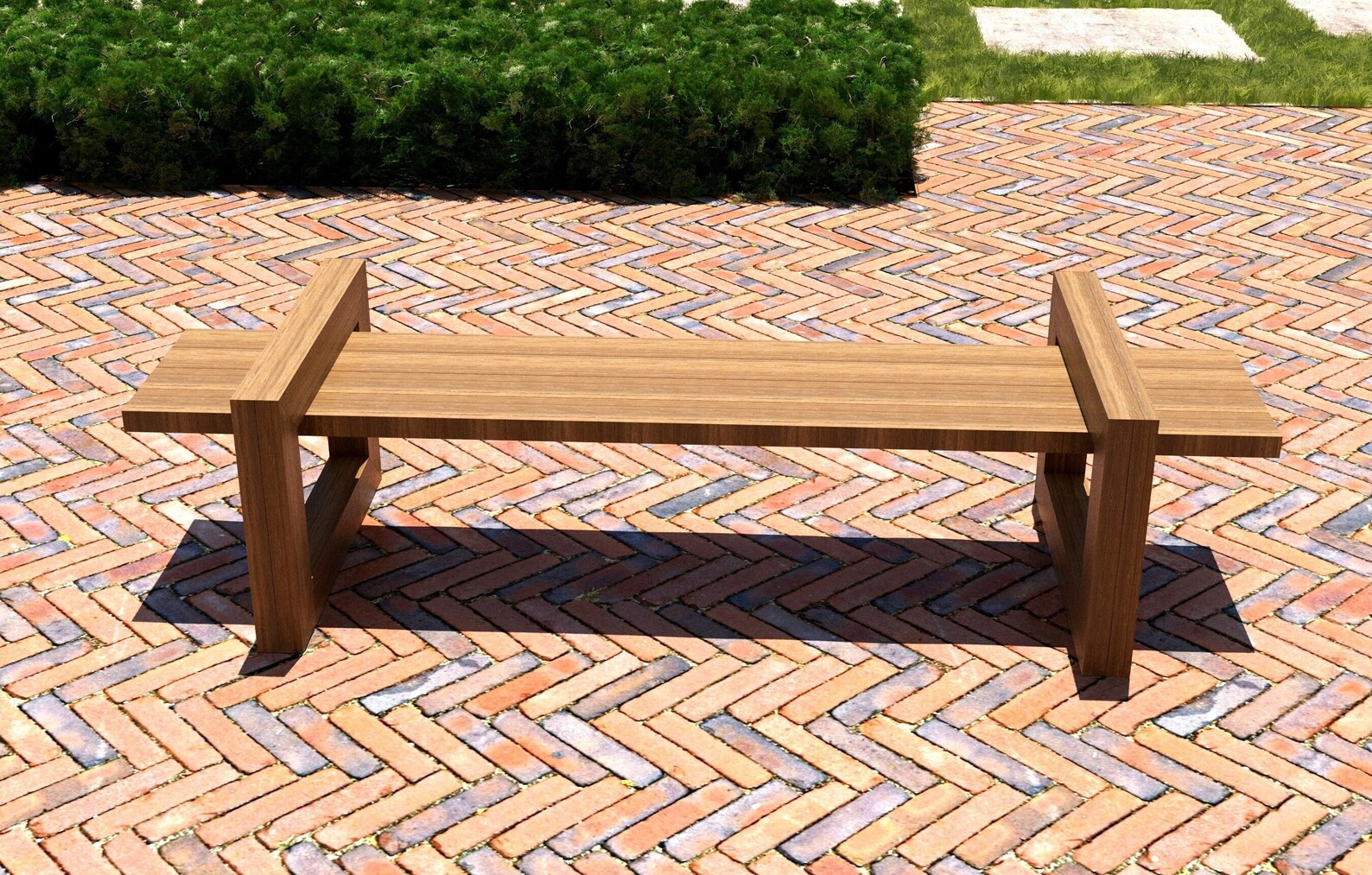 DIY Simple Bench Build Plans Modern Patio Bench Plans Easy Etsy