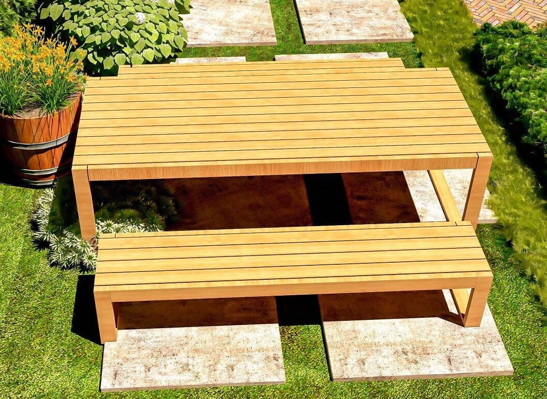 DIY Picnic Table Build Plans Outdoor Patio Table Plans Etsy