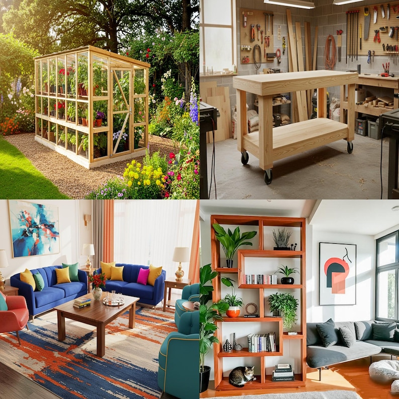 Discover a complete 40-plan DIY woodworking set for interior and exterior furniture. Includes printable construction blueprints for outdoor dining tables, picnic benches, Adirondack chairs, planter boxes, sectional sofa and sofa sets, garage storage shelves, and custom wood shelving. Perfect DIY woodworker resource offering step-by-step instructions, materials list, and cut diagrams. Great for backyard projects, home upgrades, furniture building, woodworking plans bundle. Instant PDF download.