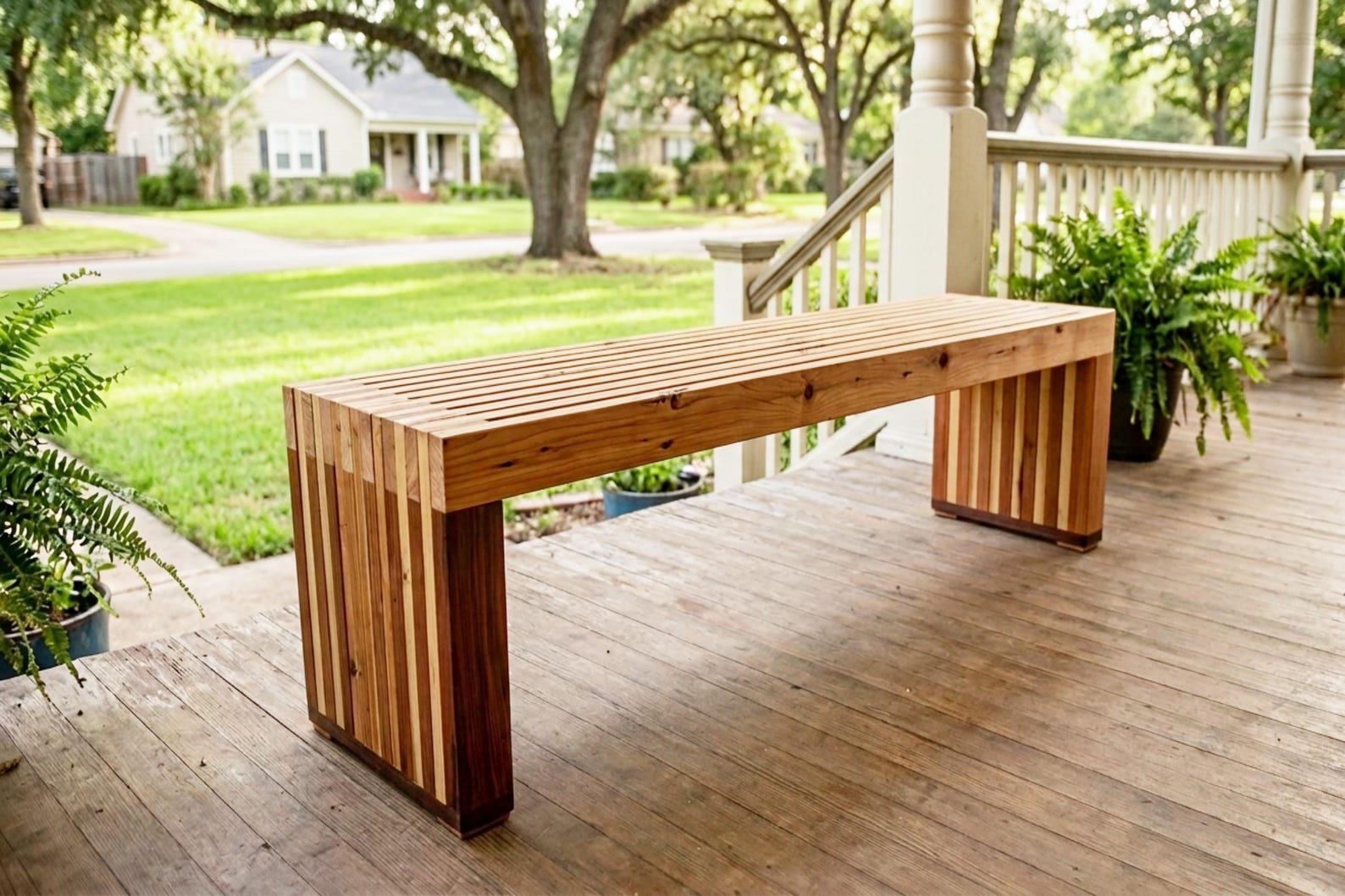 DIY Modern Outdoor Bench Build Plans: Easy Woodworking Build Project ...