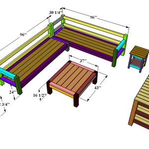 DIY Patio Furniture Sofa Set Plans, Patio Bench Set Plans, Sectional Sofa Plans, Garden Bench Plans, Easy Build, PDF File Instant Download image 8
