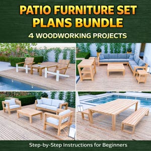 DIY Outdoor Furniture Plans: Patio Sofa, Sectional Set, Picnic Table, Adirondack Chair (PDF Download)