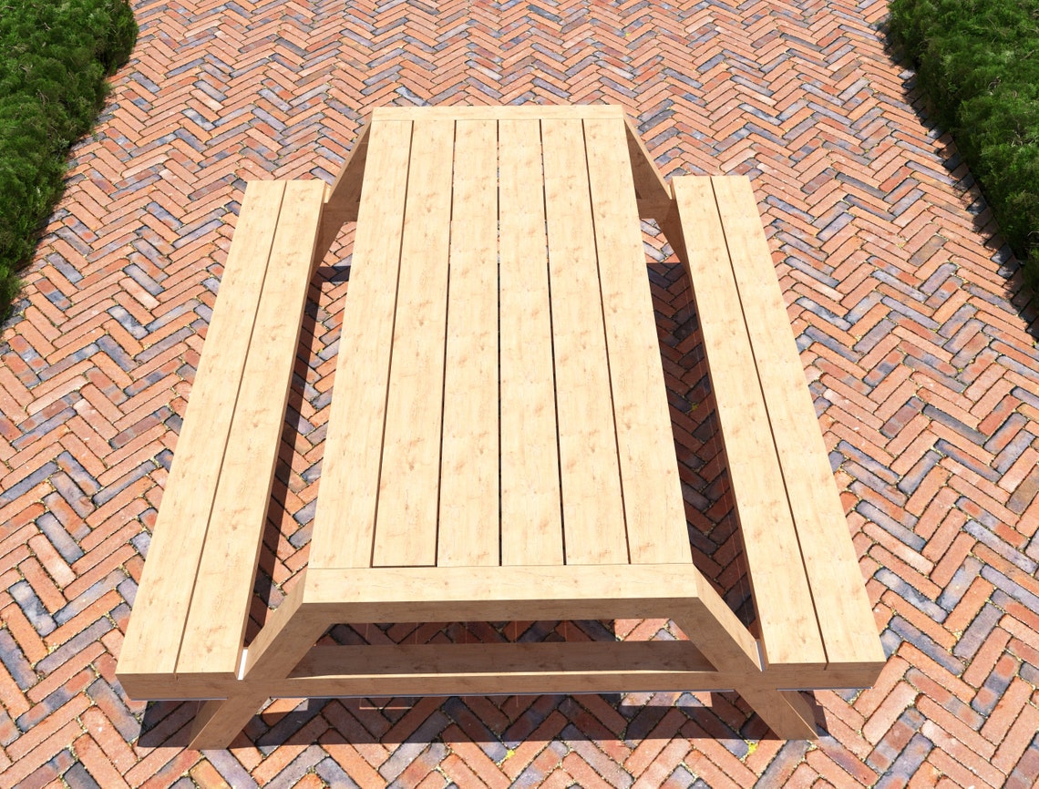 DIY Modern Picnic Table Build Plans Garden Patio Table Plans Etsy