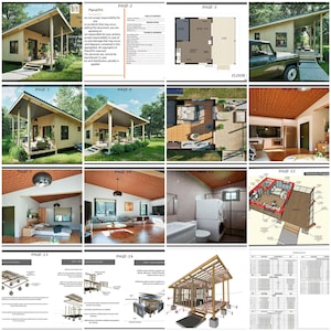 16x20 tiny house plans featuring a modern one-bedroom layout with open living room and kitchen, full bathroom with WC, and a spacious 200 sq ft covered porch with a sloped roof. DIY small house blueprint for affordable cabin, backyard guest house, minimalist living design, and easy construction. Printable architectural floor plan ideal for off-grid, ADU, or vacation tiny home builds.