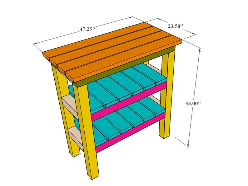 DIY Outdoor Storage Bench Plant Stand Build Plans Garden Etsy