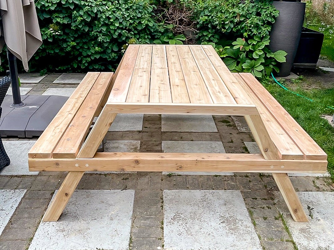DIY Modern Picnic Table Build Plans, Patio Picnic Table Plans, Garden