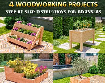 DIY Planter Box Plans Bundle: 4 Woodworking Projects for Garden - Easy Build (PDF File)