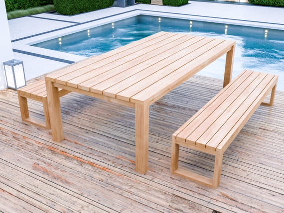 DIY Patio Picnic Table Plans Garden Table Plans Outdoor Dining Table Plans With Bench or Stool Easy Build PDF Instant Download Etsy