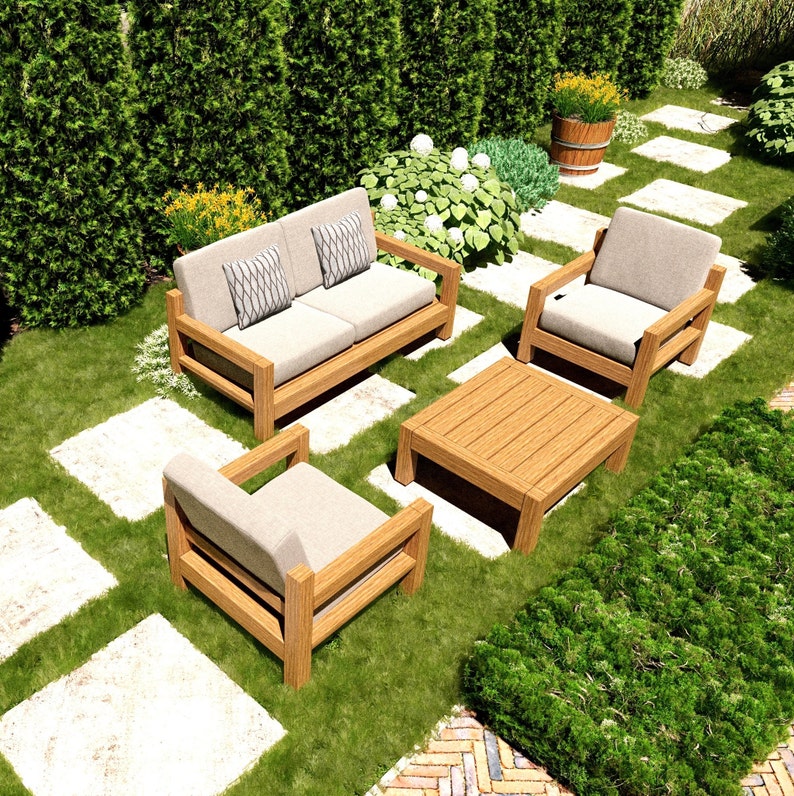 DIY Outdoor Furniture Plans BUNDLE Patio Sofa Set Plans - Etsy