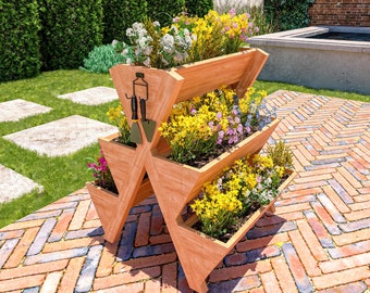 DIY 5 Box Planter Pläne, Gartenkräuter Pflanzpläne, Holz Blumenkasten Baupläne, Erhöhte Multi Planter Pläne, Tier Gemüse Planter Plans