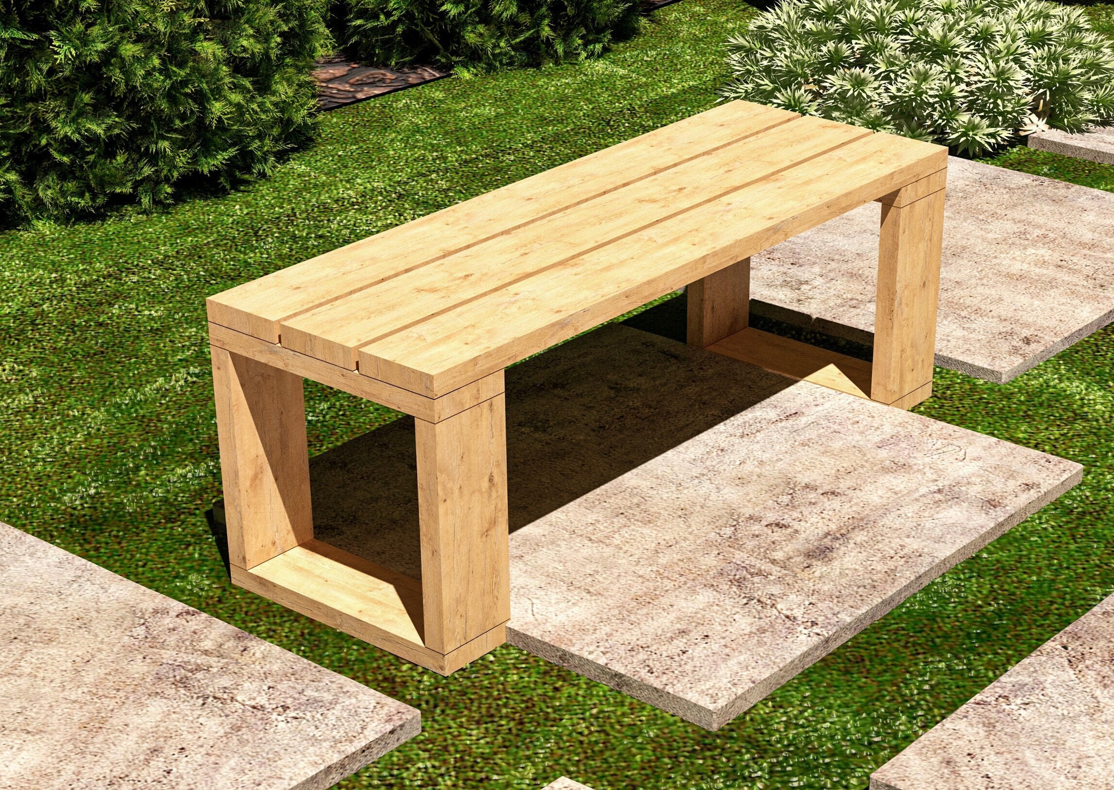 DIY Patio Simple Bench PLANS Outdoor Seating Bench Plans Etsy UK