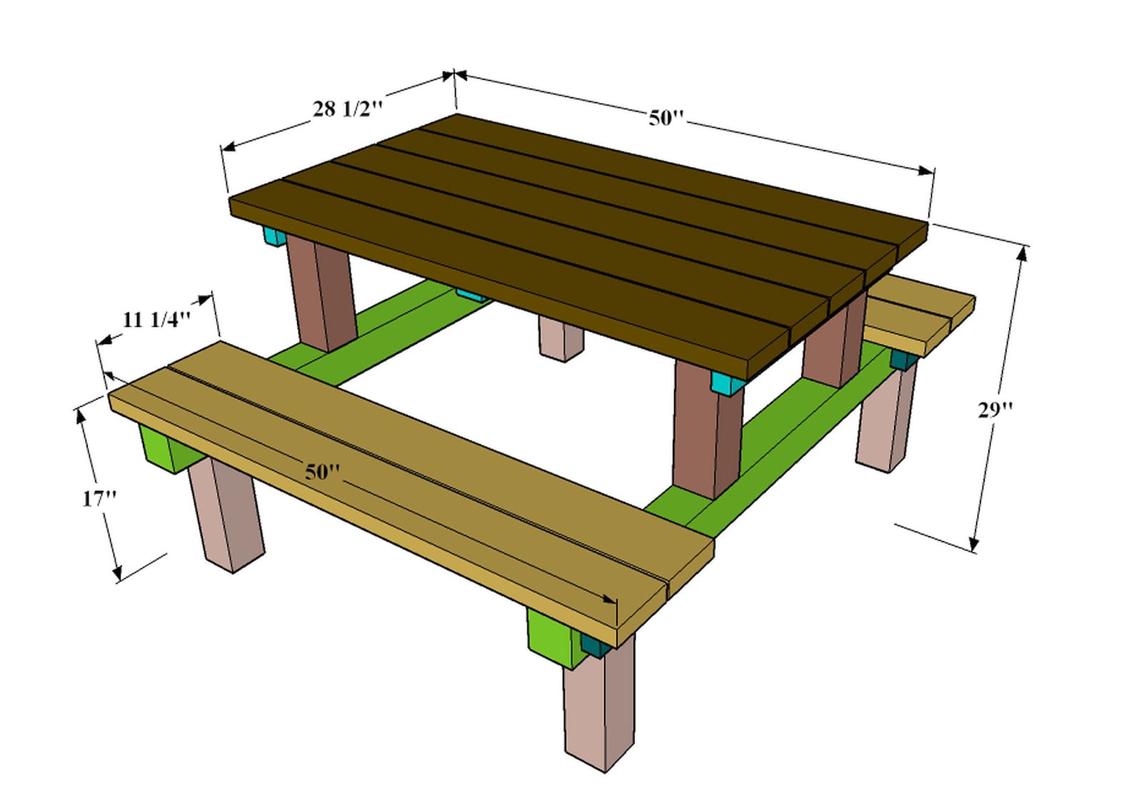 DIY Picnic Table Build Plans Garden Table Plans Easy to Etsy UK
