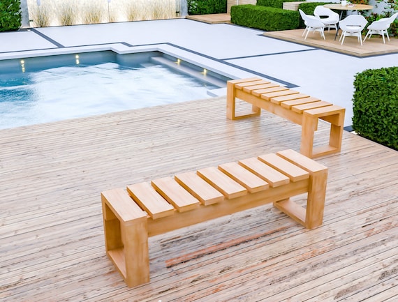 Outdoor on sale pool bench