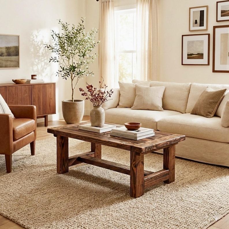 Here is a coffee table built entirely from 2x4 lumber. DIY Farmhouse Coffee Table build plans featuring a rustic wood design, perfect for living rooms, family spaces, or home decor updates. This step-by-step woodworking guide helps DIY enthusiasts and beginner woodworkers create a sturdy, stylish coffee table for any farmhouse or modern space. Showcase your craftsmanship with this handmade furniture project.
The overall dimensions this rustic coffee table:
H 16.5 inch, D 21 inch, W 35.5 inch