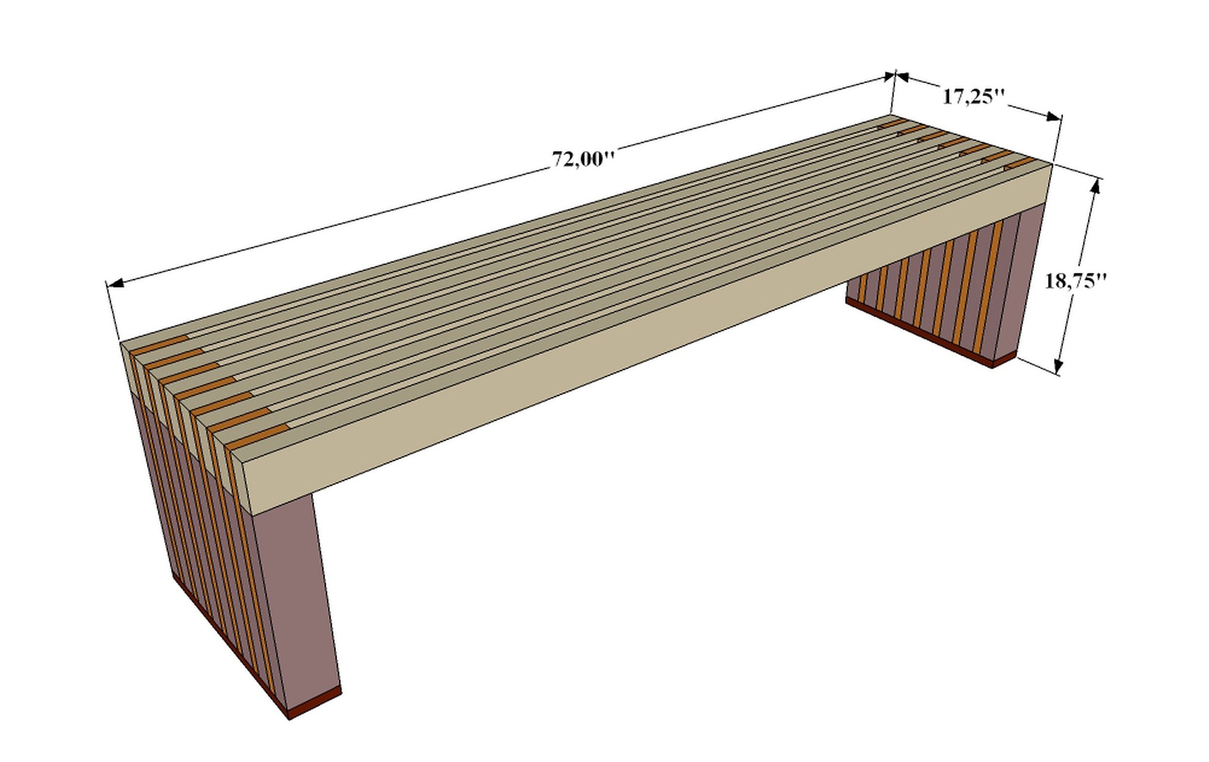 DIY Modern Bench Build PLANS Outdoor Patio Bench Plans Easy Etsy UK