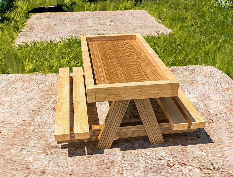 DIY Chicken Picnic Table Build Plans Wood Chicnik Table Etsy Canada