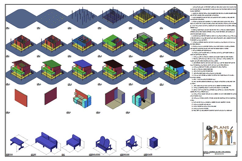 Modern tiny house plans with loft and spacious covered porches, perfect for small living enthusiasts. This 16x20 tiny home floor plan includes a functional 2-bedroom, 1-Bath, 1-Kitchen, open living space, and outdoor deck areas for relaxing. Ideal for anyone searching for small cabin designs, affordable housing solutions, or minimalist living ideas. Downloadable PDF building plans for easy construction.