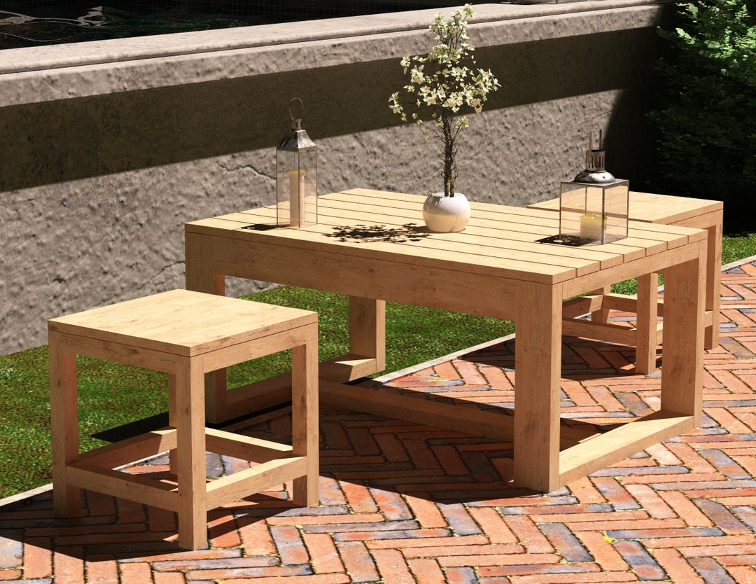 DIY Outdoor Coffee Table Set Plans, Patio Coffee Table Plans, Easy