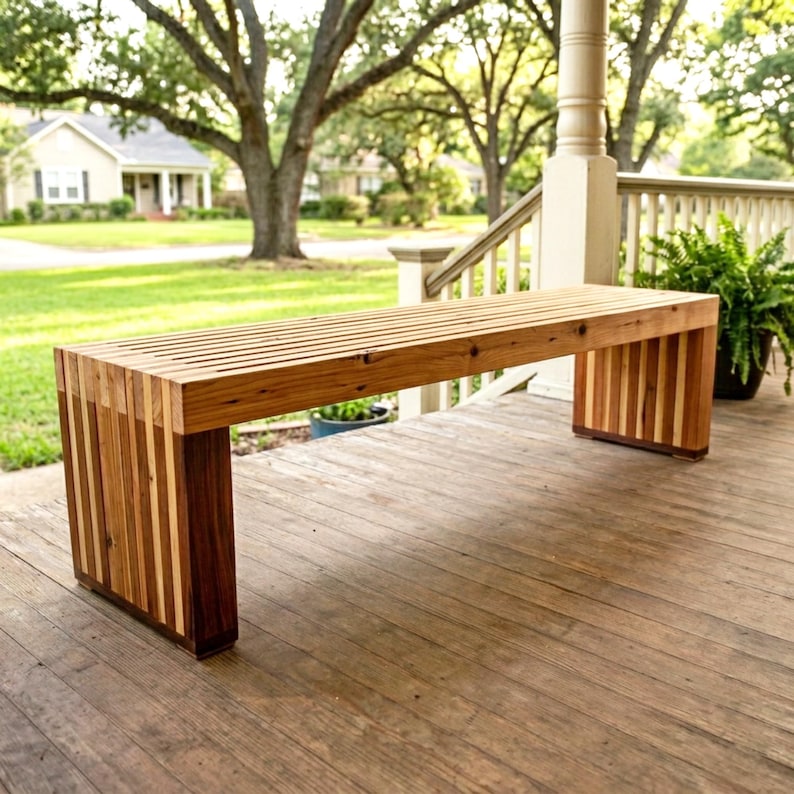 DIY Modern Outdoor Bench Build Plans: Easy Woodworking Build Project ...