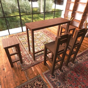 DIY Kitchen Bar Table and Chair Build Plans, Dining Table Set Plans ...