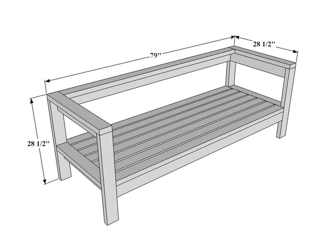 DIY Outdoor Sofa Plans Patio Sofa Plans Patio Bench Plans Etsy
