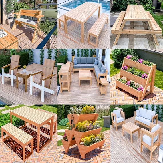 DIY Outdoor Garden Furniture Plans: 10 Easy Woodworking Projects for Beginners (PDF Download)