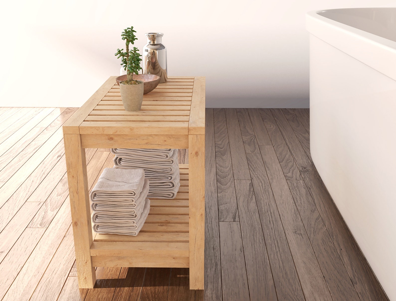 DIY Wooden Shower Bench With Shelf Plans Indoor Outdoor Etsy