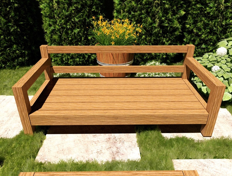 DIY Outdoor Furniture Sofa Set Plans, Patio Bench Plans, Garden Sofa Set Plans, Easy Build, Step by Step Instructions, PDF Instant Download image 4