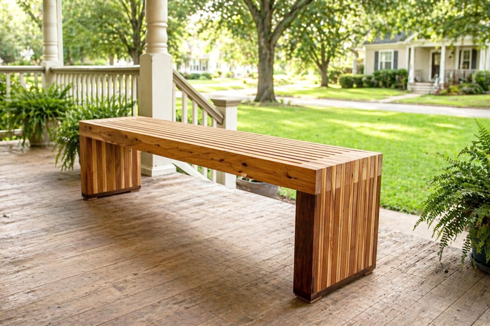 DIY Modern Outdoor Bench Build Plans: Easy Woodworking Build Project ...