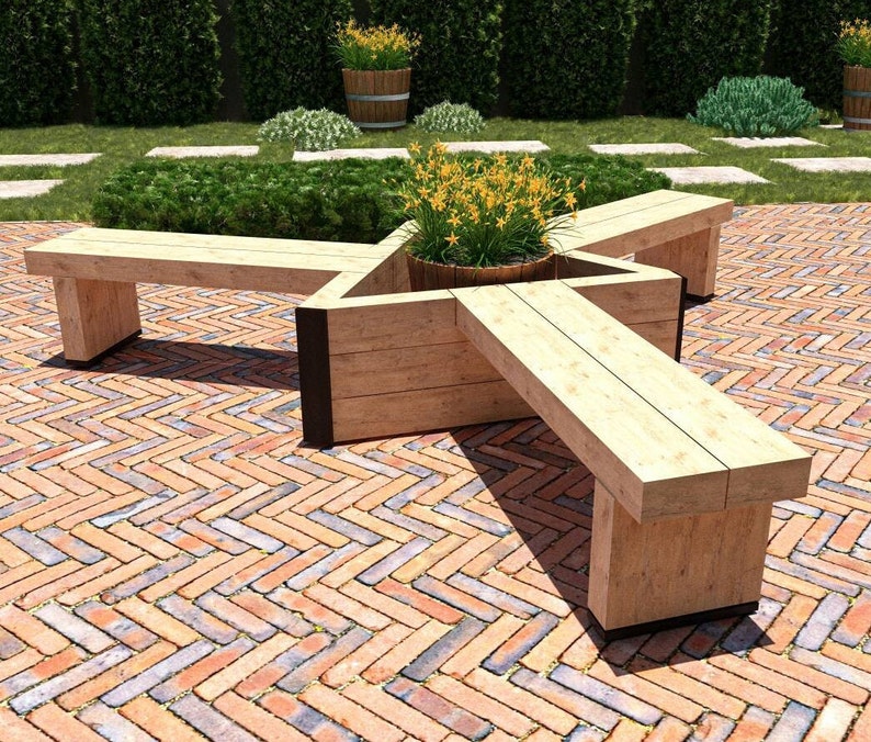 DIY Triple Patio Bench Plans Outdoor Sitting Bench With - Etsy