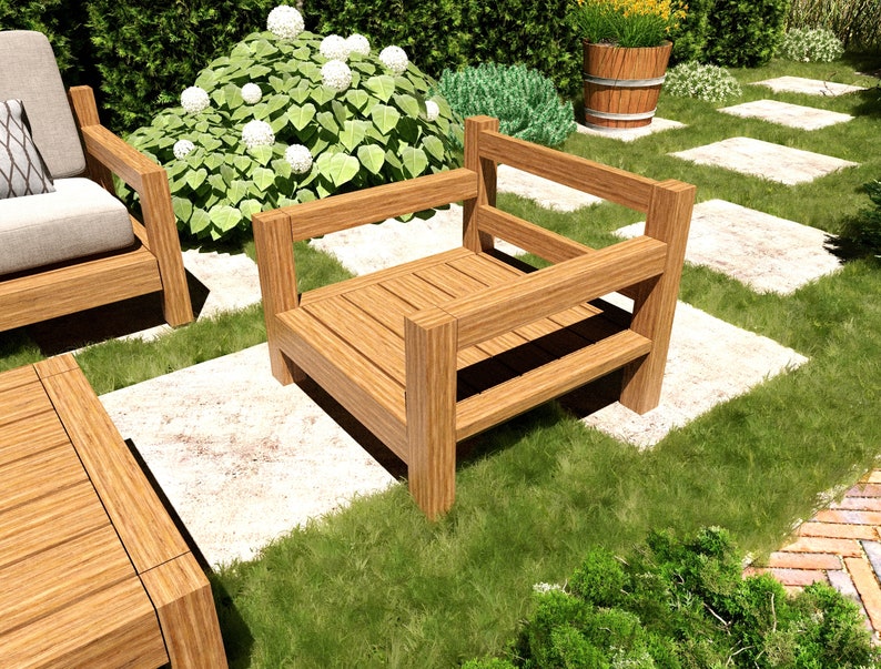 DIY Outdoor Furniture Sofa Set Plans, Patio Bench Plans, Garden Sofa Set Plans, Easy Build, Step by Step Instructions, PDF Instant Download image 6