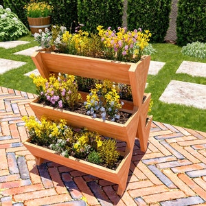 DIY 5 Box Planter Plans, Garden Herb Planter Plans, Wooden Flower Box Build Plans, Raised Multi Planter Plans, Tier Vegetable Planter Plans image 2