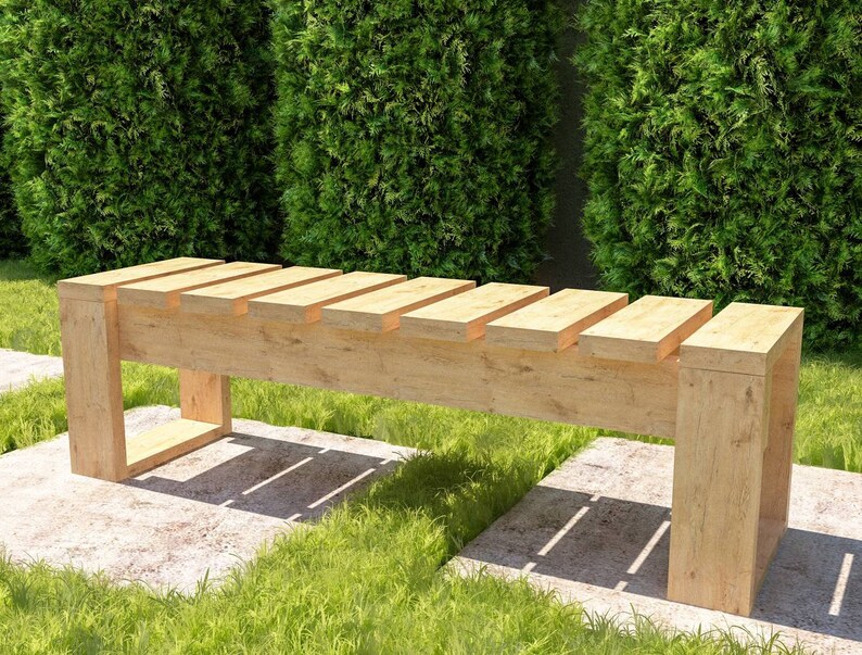 DIY Simple Patio Bench Plans Outdoor Bench Plans All 2x6 Etsy