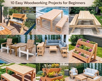 Plannen voor zelf tuinmeubilair: 10 eenvoudige houtbewerkingsprojecten voor beginners (pdf-download)