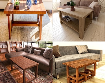 DIY Coffee Table Plans: 4 Wood Furniture Designs (PDF Download)