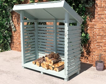 DIY Firewood Storage Shed Plans, Garden Storage Bench Plans, Backyard Storage Bench Plans, Easy Build, PDF Instant Download